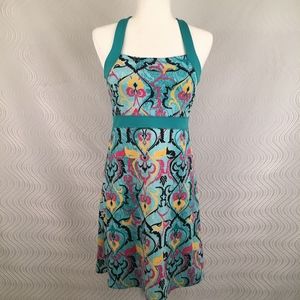 Soybu Green & Multi Color Print Yoga Dress, Medium